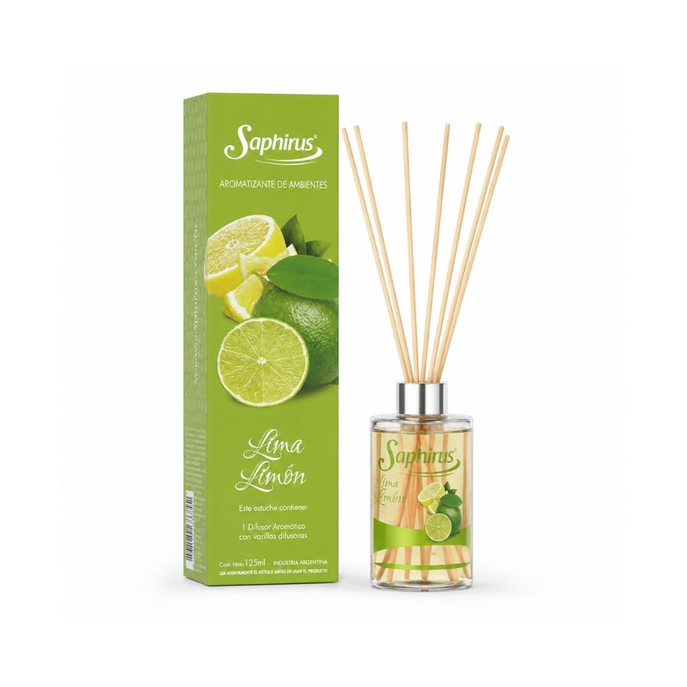 DIFUSOR AROM.C/VARILLA SAPHIRUS LIMA LIMON 125ML