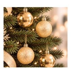 BOCHA NAVIDAD 5C TUBO X24U DORADA 261048-D