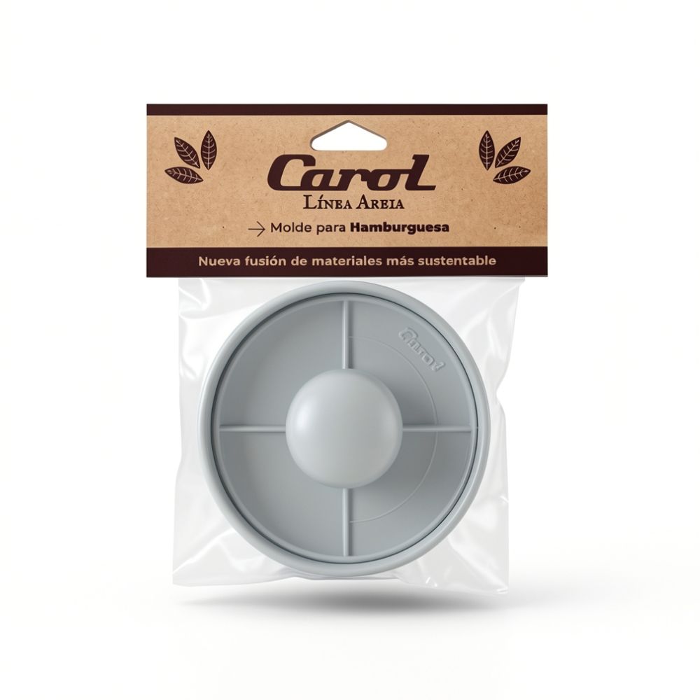 MOLDE P/HAMBURGUESA PLAST.CAROL GRIS AREIA