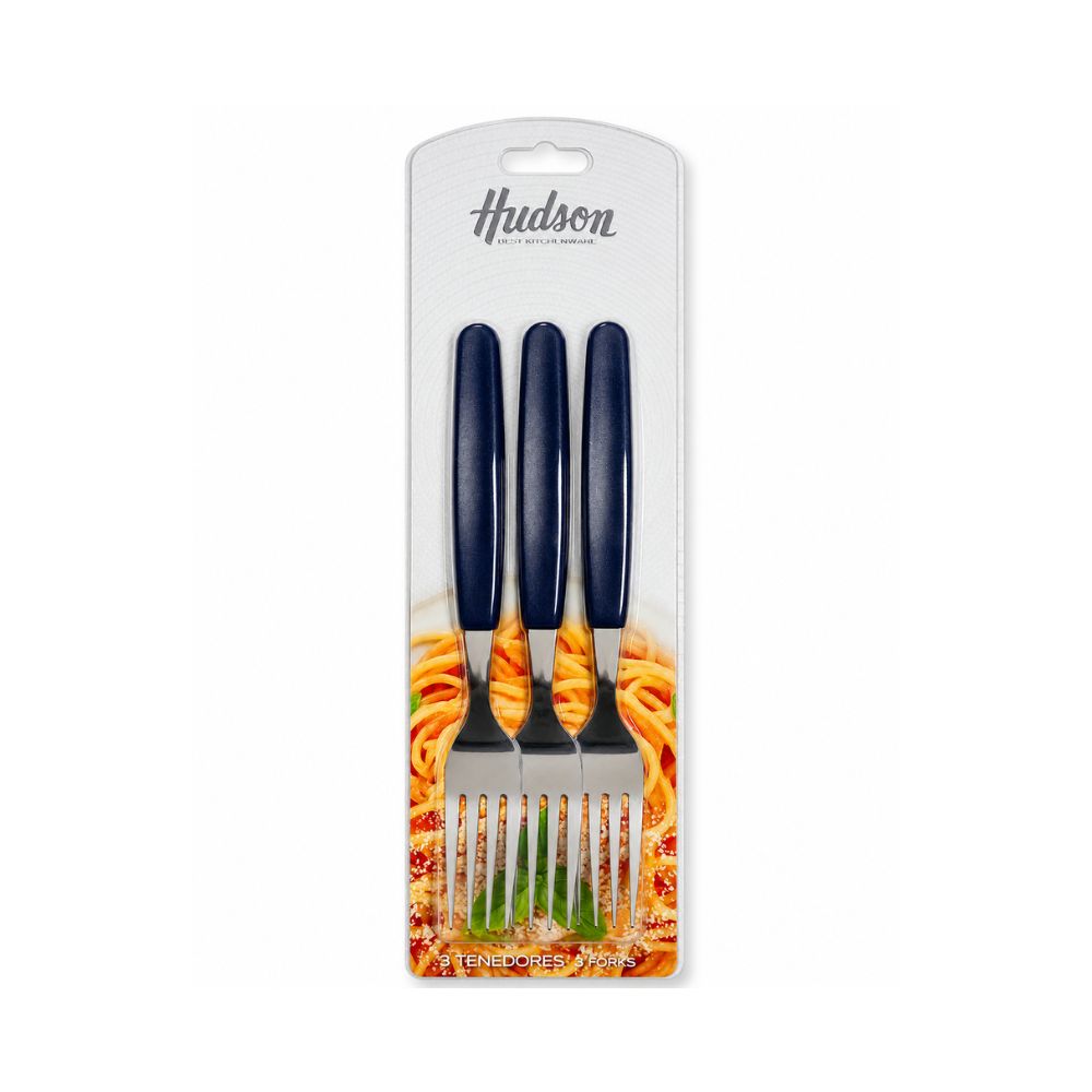 TENEDOR BASIC X3 AZUL HUDSON