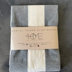 MANTEL TUSOR STOP WATER 1.40X3.00 RAYAS ANCHA GRIS