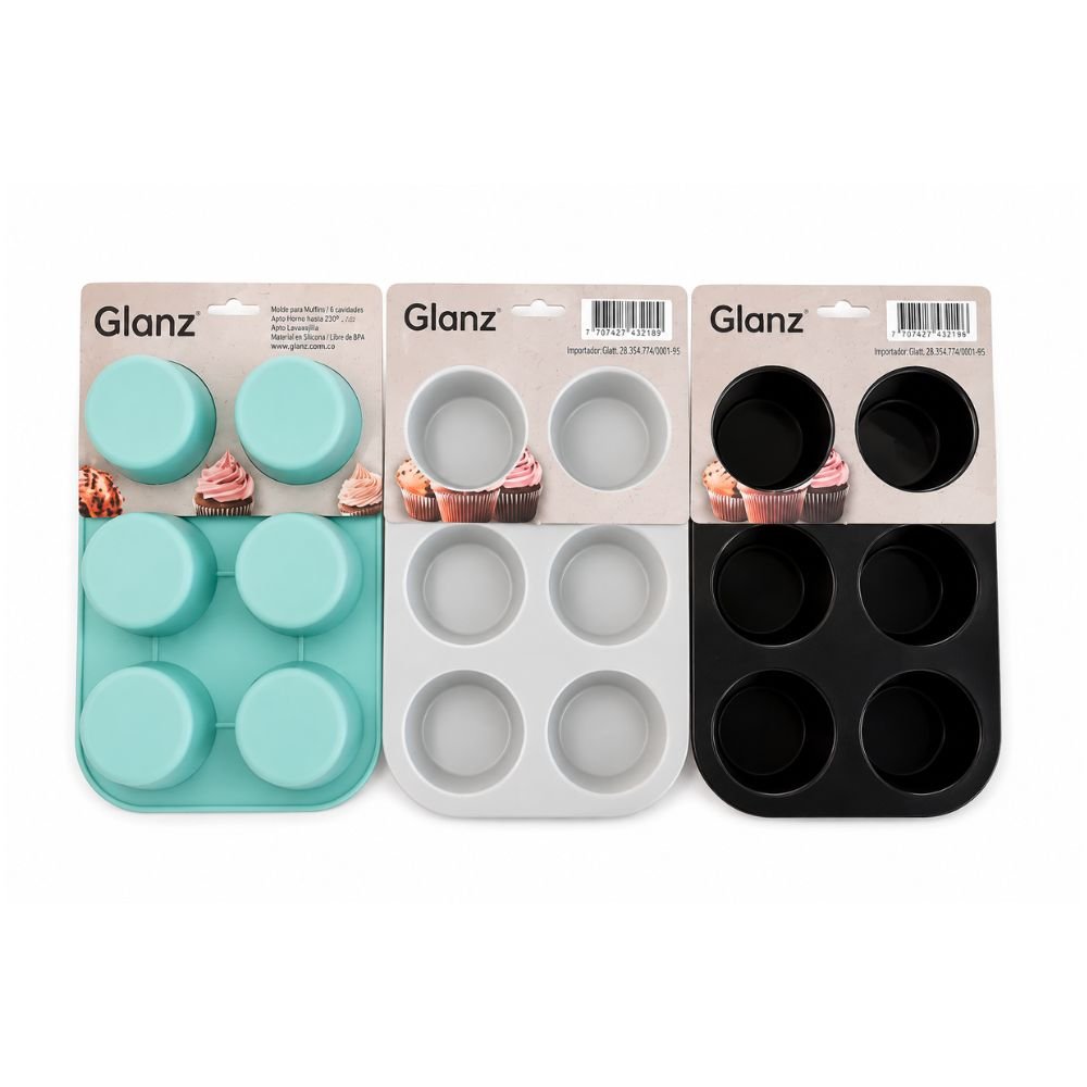 MOLDE P/MUFFIN SILICONA X6 25X17X3C GLANZ 23471
