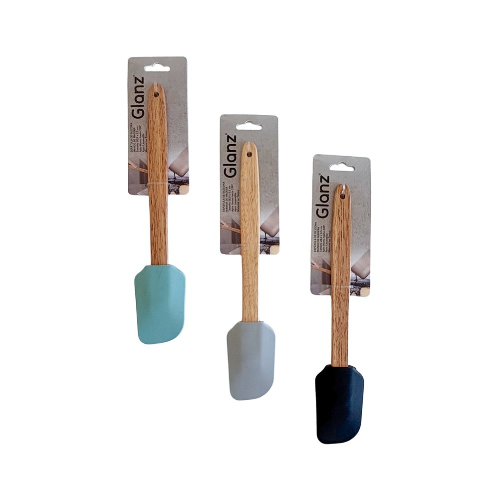 ESPATULA SILICONA 28C MANGO MADERA GLANZ 23481