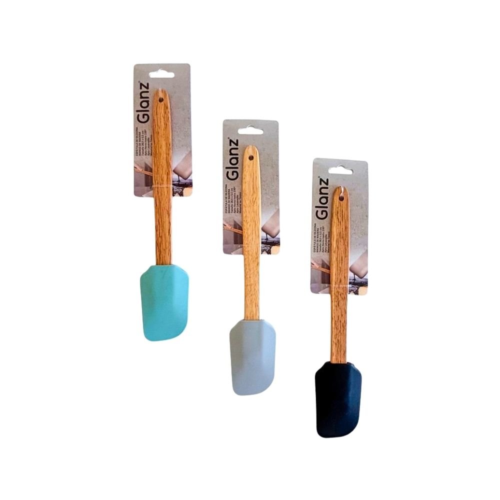 ESPATULA SILICONA 28C MANGO MADERA GLANZ 23481