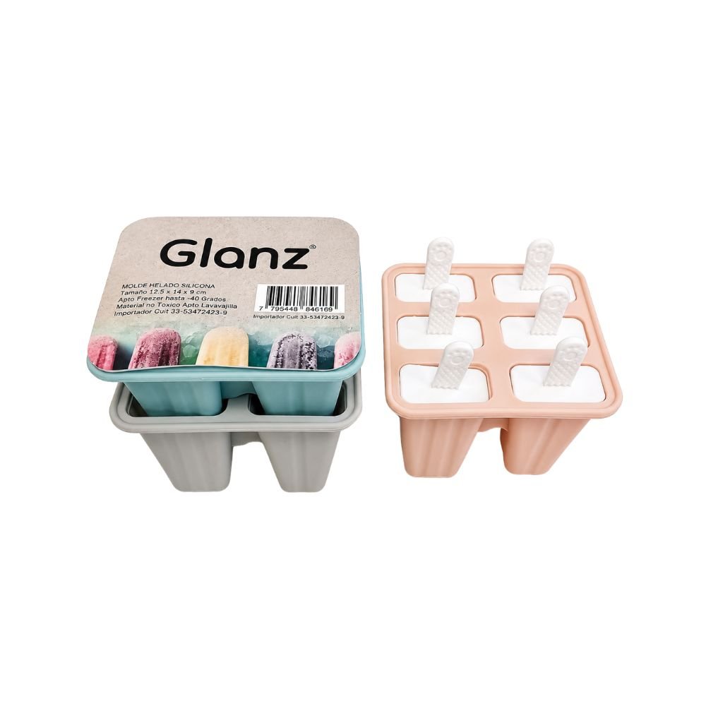 MOLDE P/HELADO SILICONA X6 12X14X9C GLANZ 23485