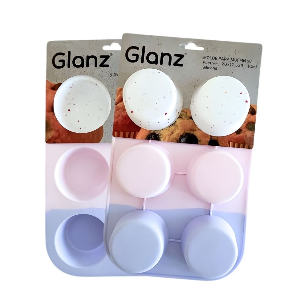 MOLDE P/MUFFIN X6 SILICONA MULTICOL.GLANZ 251143B