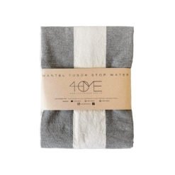 MANTEL TUSOR STOP WATER 1.40X2.00 RAYAS ANCHA GRIS