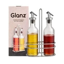 ACEITERA VINAGRERA SOPORTE METAL GLANZ