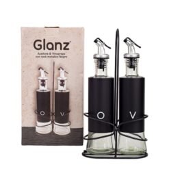 ACEITERA VINAGRERA SOPORTE METAL NEGRO GLANZ