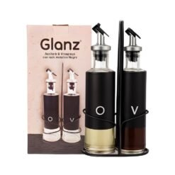 ACEITERA VINAGRERA SOPORTE METAL NEGRO GLANZ