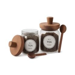 FRASCO TAPA MADERA C/CUCHARA 400CC GLANZ