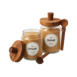 FRASCO TAPA MADERA C/CUCHARA 500CC GLANZ