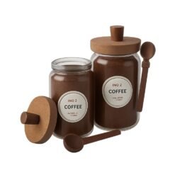 FRASCO TAPA MADERA C/CUCHARA 700CC GLANZ