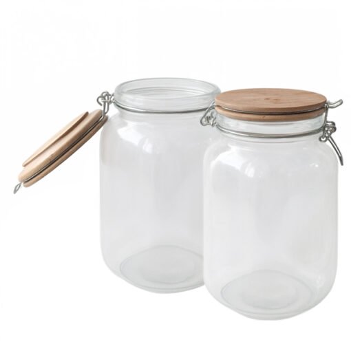 FRASCO TAPA MADERA C/CIERRE CLIP 1,4LT GLANZ