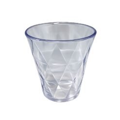 VASO ACRILICO FACETADO ROMBOS CRISTAL