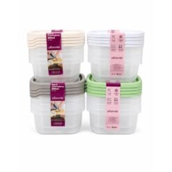 SET X4 HERMETICOS CUAD.BAJO 11X11X8C 250ML