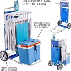 MESA CARRO ALUM.SOPORTE EXTENSIBLE POLIP.AZUL MOR