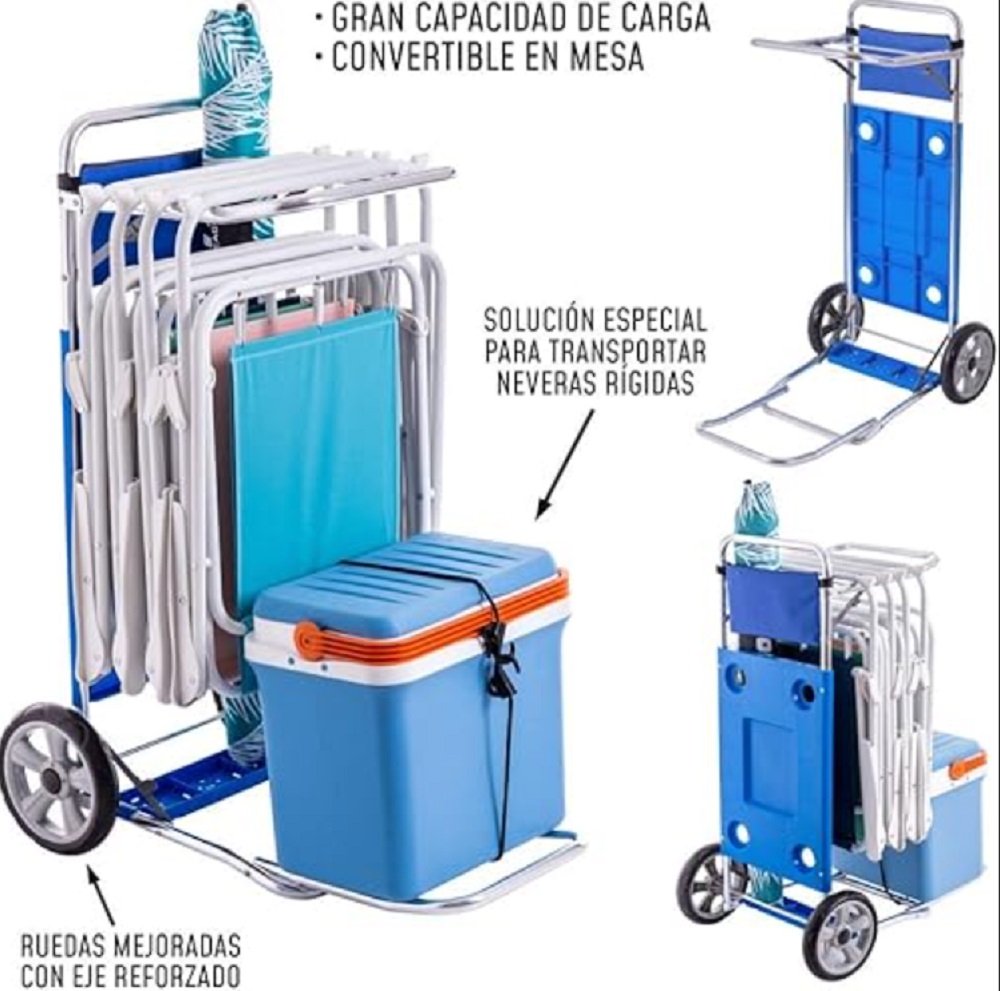 MESA CARRO ALUM.SOPORTE EXTENSIBLE POLIP.AZUL MOR