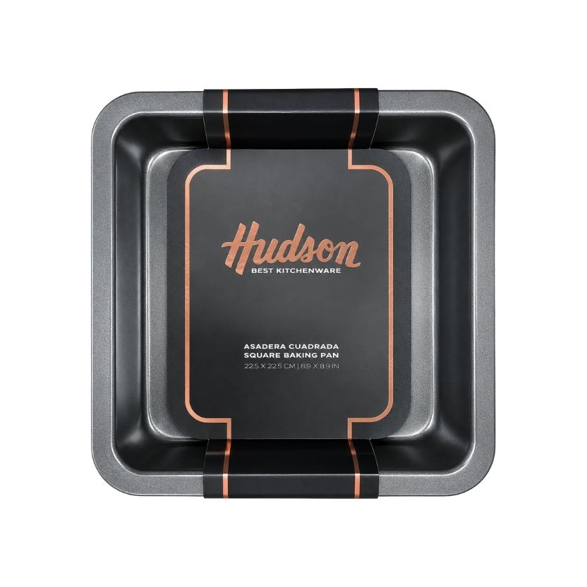ASADERA CUAD.22.5X22.5X4C ANTIADH.GRAFITO HUDSON