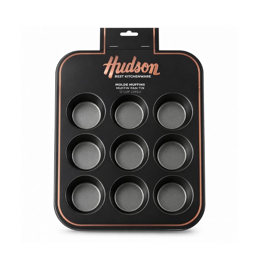 MOLDE MUFFIN X12 ANTIADH.GRAFITO HUDSON