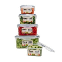 SET X5 HERMETICOS CUAD.TAPA CLIP GLANZ